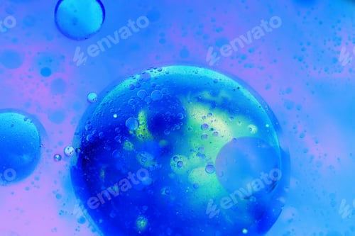Preview: Abstract, Colorful Composition With Oil, Water And Ink And Inverted Colors