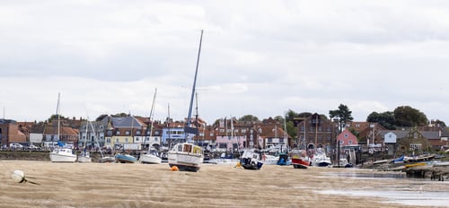 Preview: Wells Next The Sea Town And Boats At Low Tide