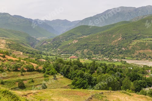 Preview: Scenic Landscape View In Albanian Mountain And Black Drin River, Lure National Park.