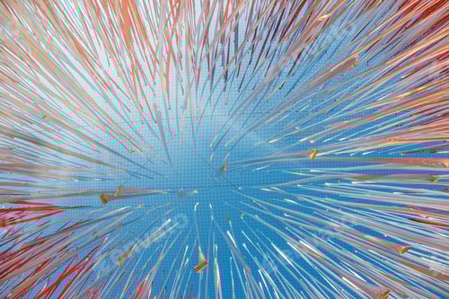 Preview: Shiny Ribbons Fluttering In The Wind On Blue Sky Background