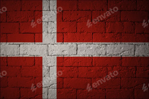 Preview: Closeup Of Grunge Flag Of Denmark. Flag With Original Proportions