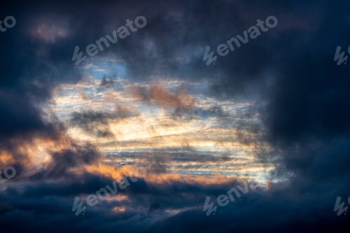 Preview: Dramatic Storm Clouds Forming Over Rural Area On Evening. Summer