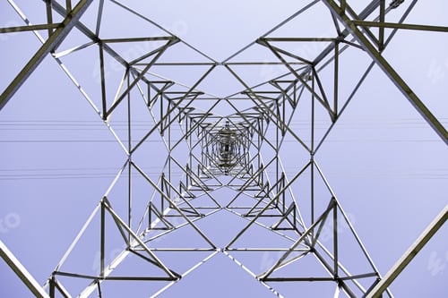 Preview: Metal Electrical Tower, Detail Of An Installation Of Electric Transport