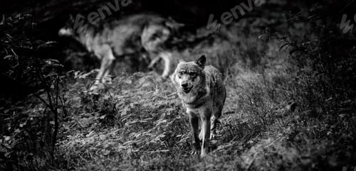 Preview: Gray (Or Grey) Wolves (Canis Lupus) In The Bayerischer Wald National Park In Bavaria, Germany