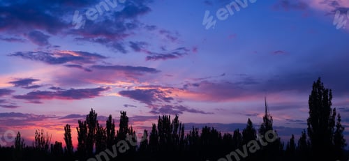 Preview: Landscape With Dramatic Light - Beautiful Golden Sunset With Saturated Sky And Clouds.