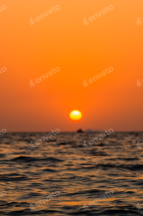 Preview: Amazing Sea Sunset On The Pebble Beach, The Sun, Waves, Clouds
