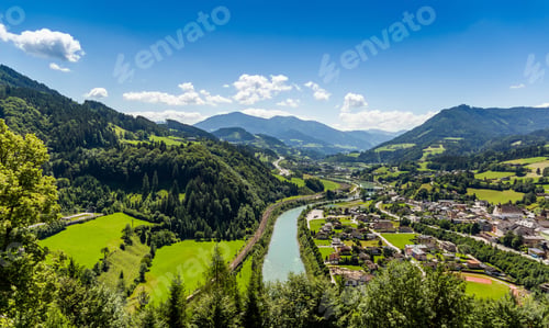 Preview: Aerial View Of The Werfen Village In Austria