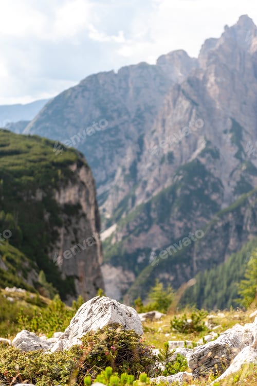 Preview: Rugged Mountain Ranges In Tre Cima Natural Park Area In The Italian Dolomites.