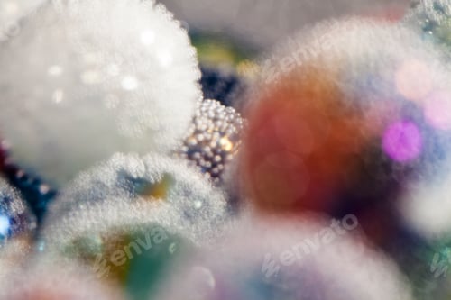 Preview: Abstract Underwater Composition With Colorful Glass Balls, Bubbles And Light