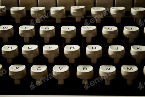 Preview: Detail Of The Keyboard Of An Old Typewriter.