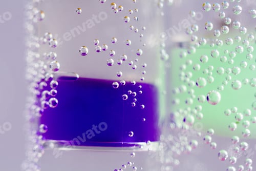Preview: Abstract Composition With Underwater Tubes With Colorful Jelly Balls Inside And Bubbles