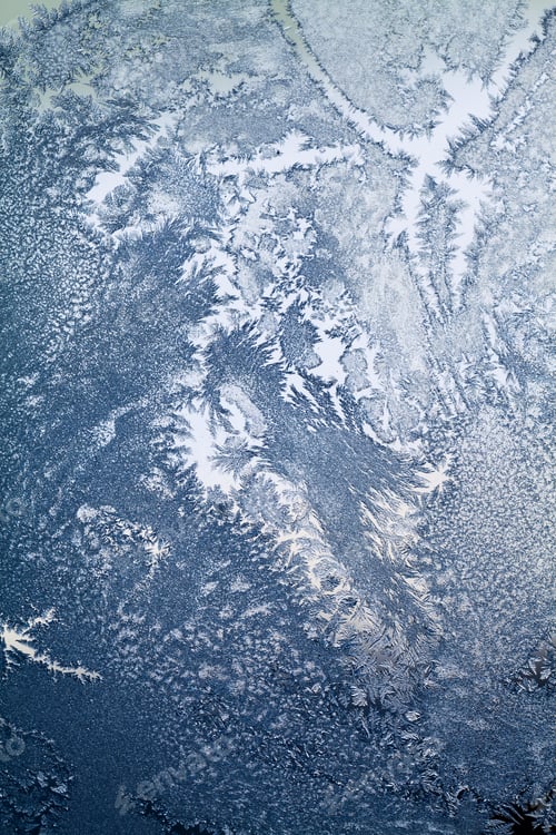 Preview: Ice Flowers On Glass - Texture And Background. High Resolution, Beautiful Details, Soft Focus