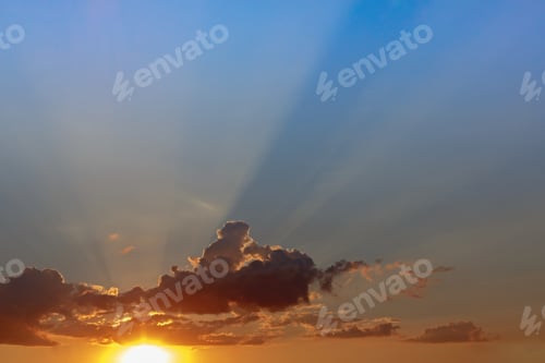 Preview: Bright Rays Of The Sun Breaking Through The Clouds At Dawn, The Beginning Of A New Day, The Concept
