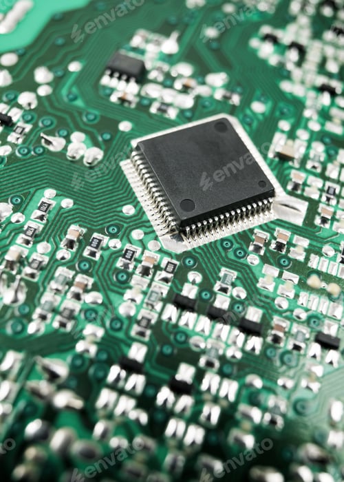 Preview: Chip Close Up On A Integrated Circuit.
