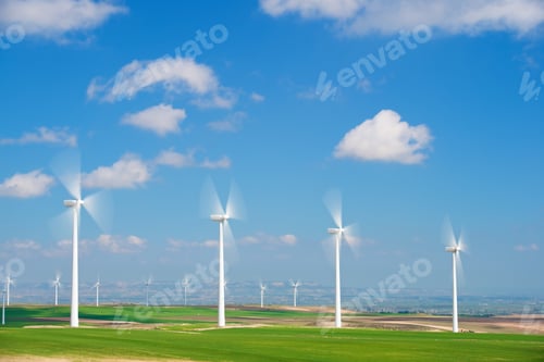 Preview: Windmills For Electric Power Production, Zaragoza Province, Aragon, Spain.