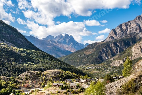 Preview: Alpine Landscape Of The French Alps, Sainte Marguerite In The Provence Alpes, France.