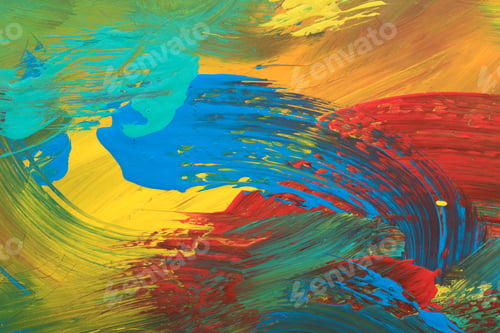 Preview: Hand Drawn Gouache Painting. Abstract Art Background. Color Texture.