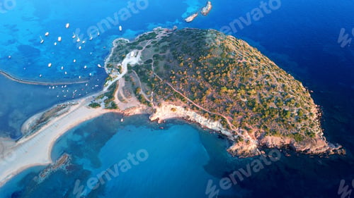 Preview: Aerial Drone Bird'S Eye View Of Iconic Island Tropical Rocky Seascape With Turquoise Clear Water