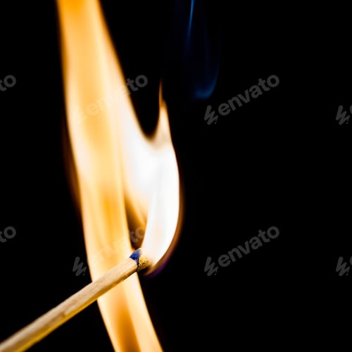 Preview: Used Match And Flame With Black Background