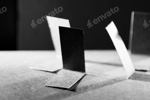 Preview: Black Paper Shapes And Shadows With Paper Background