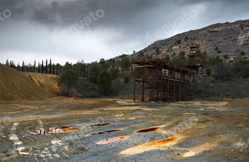 Preview: Rusty Platform Of An Old Abandoned Copper Mine In Cyprus