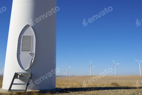 Preview: Entrance To A Windmill For Electric Energy Production, Zaragoza, Aragon, Spain
