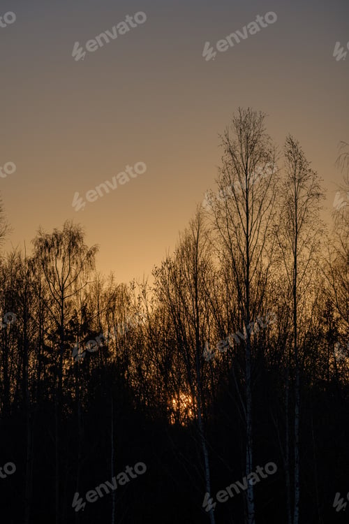 Preview: Dramatatic Red Dark Sunset Over The Fields And Cities With Distinct Drama Clouds