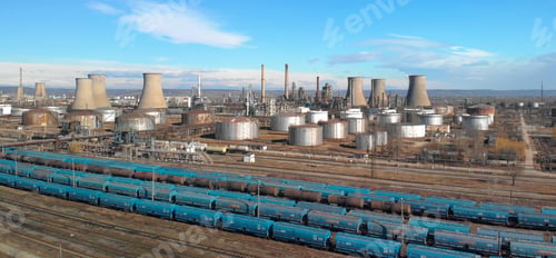 Preview: Oil Refinery With Facilities, Tanks And Trains