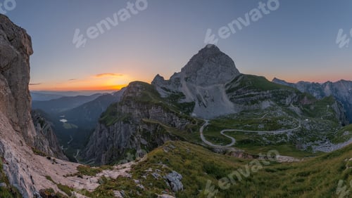 Preview: Beautiful Sunrise In The Julian Alps Below The Mangart Mountain