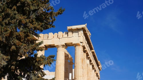 Preview: Beautiful Spring Flowers And Iconic Parthenon, Acropolis Hill, Athens Historic Center, Attica