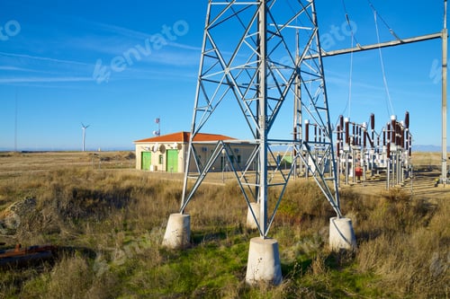 Preview: Closeup Of An Electrical Substation, Huesca Province, Aragon In Spain.