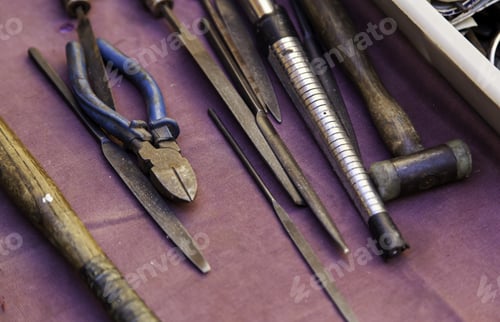 Preview: Antique Tools For Making Rings, Detail Of Antique Jewelery