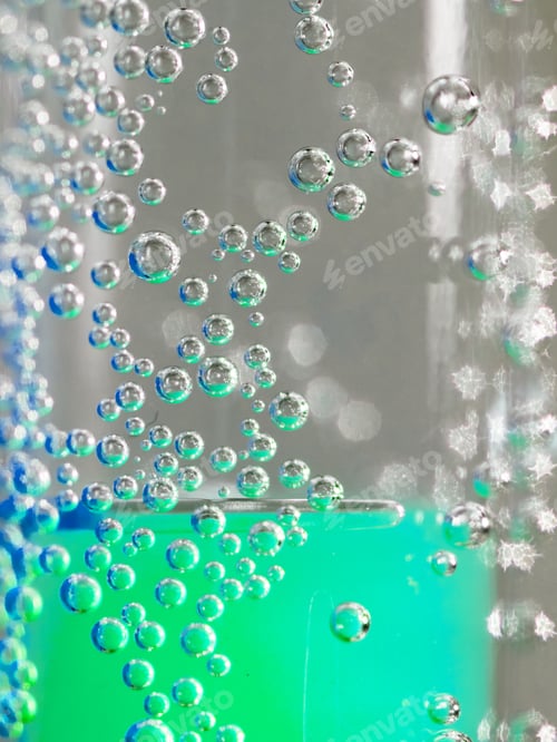 Preview: Abstract Composition With Underwater Tubes With Colorful Jelly Balls Inside And Bubbles