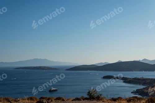 Preview: Very Beautiful View Of The Aegean Sea And Boats On It From The Hill Of Windmills In Bodrum. Turkey