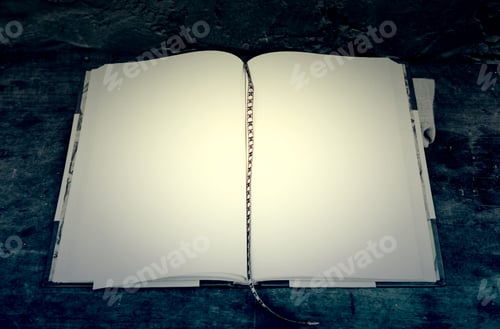 Preview: Medieval Old Blank Book, Detail Of An Old Book With Blank Pages, Space For Text