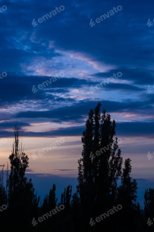 Preview: Landscape With Dramatic Light - Beautiful Golden Sunset With Saturated Sky And Clouds.