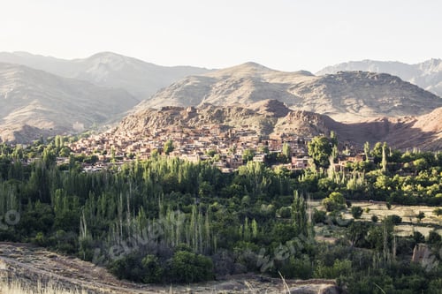 Preview: Abyaneh Village View From The Hill Top, Red Clay Houses, Unesco World Heritage Site, Iran