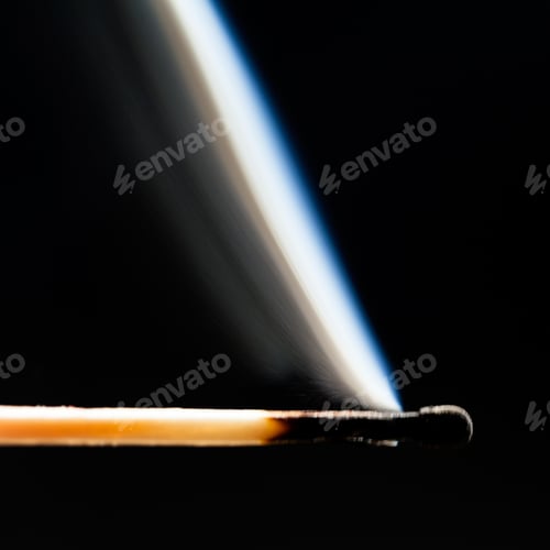 Preview: Used Match And Flame With Black Background
