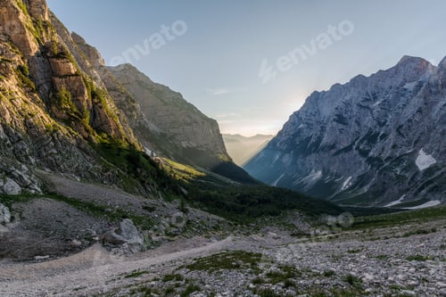 Preview: Early Morning In The Mountains. Beautiful View In Julian Alps In Slovenia