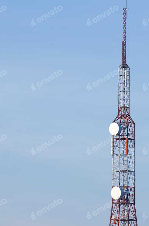 Preview: View Of A Telecommunication Tower With Blue Sky