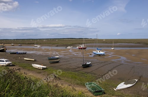 Preview: Wells Next The Sea Small Boats Stranded At Low Tide