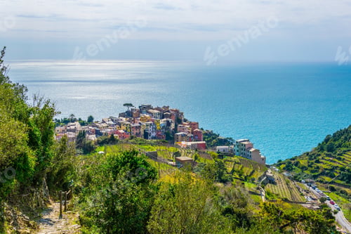 Preview: Aerial View Of Corniglia Village Which Is Part Of The Famous Cinque Terre Region In Italy.