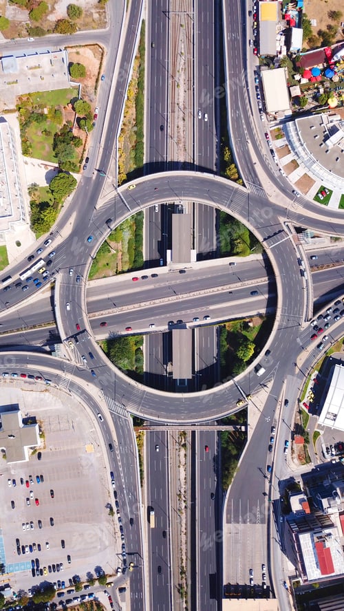 Preview: Aerial Bird'S Eye Photo Of Highway And Ring Road Passing Through City Center
