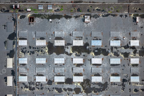 Preview: Aerial View Over The Roof Of The Industrial Building