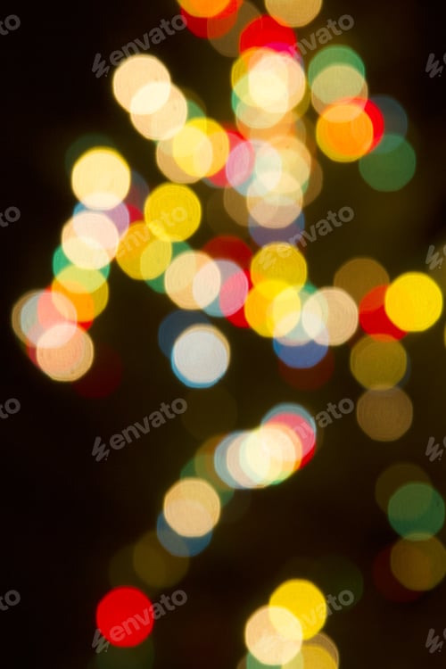 Preview: Christmas Tree With Lights In Soft Focus (Bokeh)