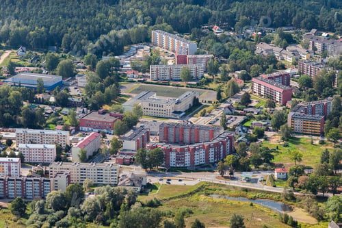 Preview: Aerial View Over The Valmiera City (Latvia)