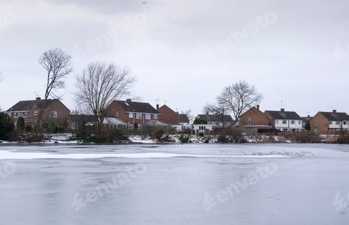 Preview: Bleak Frozen Urban Lake Scene