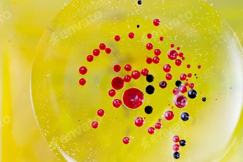 Preview: Abstract, Colorful Composition With Oil, Water And Ink