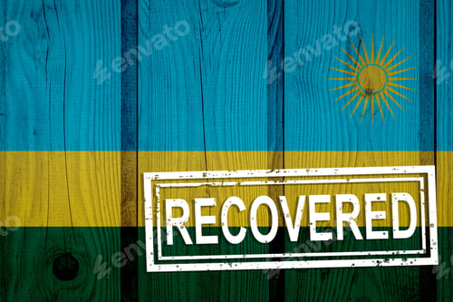 Preview: Flag Of Rwanda That Survived Or Recovered From The Infections Of Corona Virus Epidemic Or
