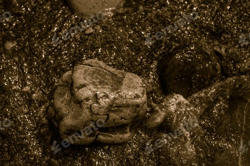 Preview: Pebble Stones On The Sea Beach, The Rolling Waves Of The Sea With Foam